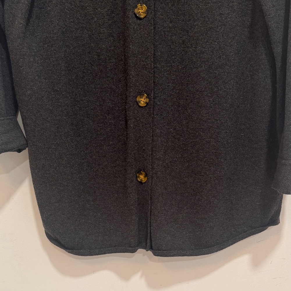 Wispr Medium Button Down Collar Sweater - Gray, O… - image 7